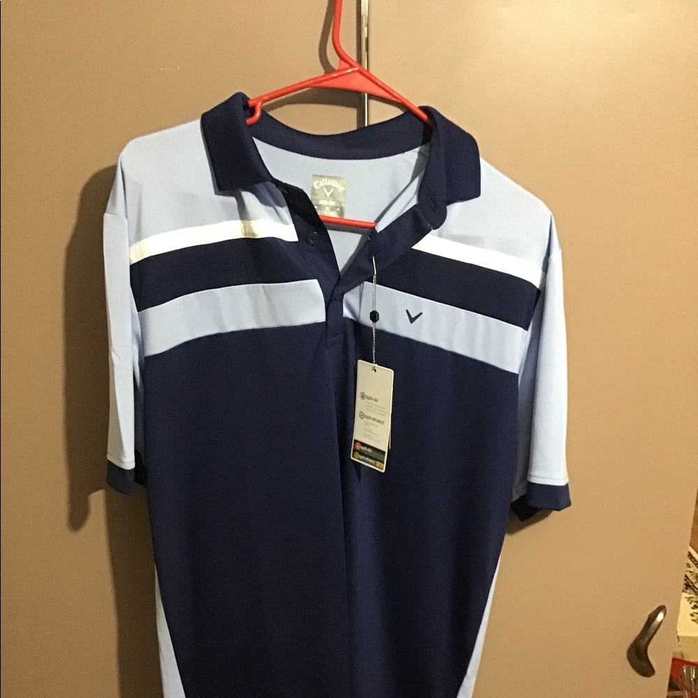 NWT Callaway Light Blue Golf Shirt